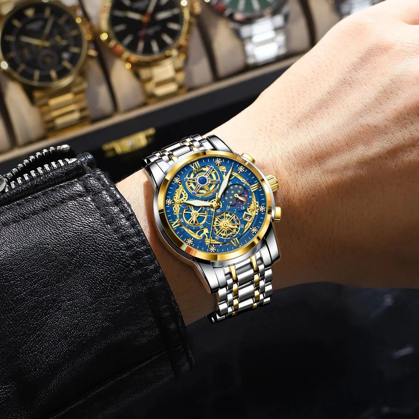 Luxury High Quality Man Watch Waterproof Luminous Chronograph Date Men Watch Stainless Steel Quartz