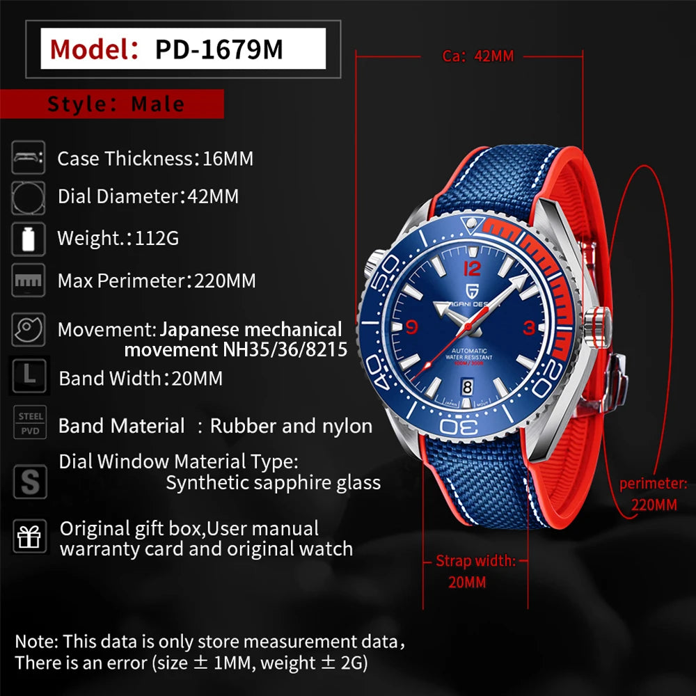 Luxury Men's Automatic Waterproof Watch Top Brand Sapphire Glass NH35A Movement Mechanical Watches Men