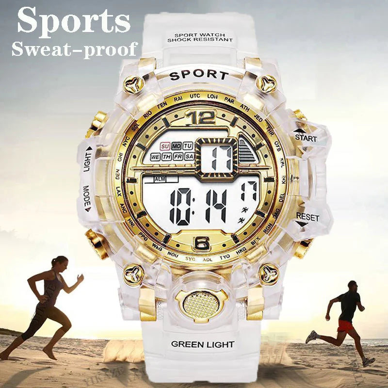 Digital Watch for Women Men Luxury Women Sports Watch Transparent Design Student Child Electronic Wristwatch