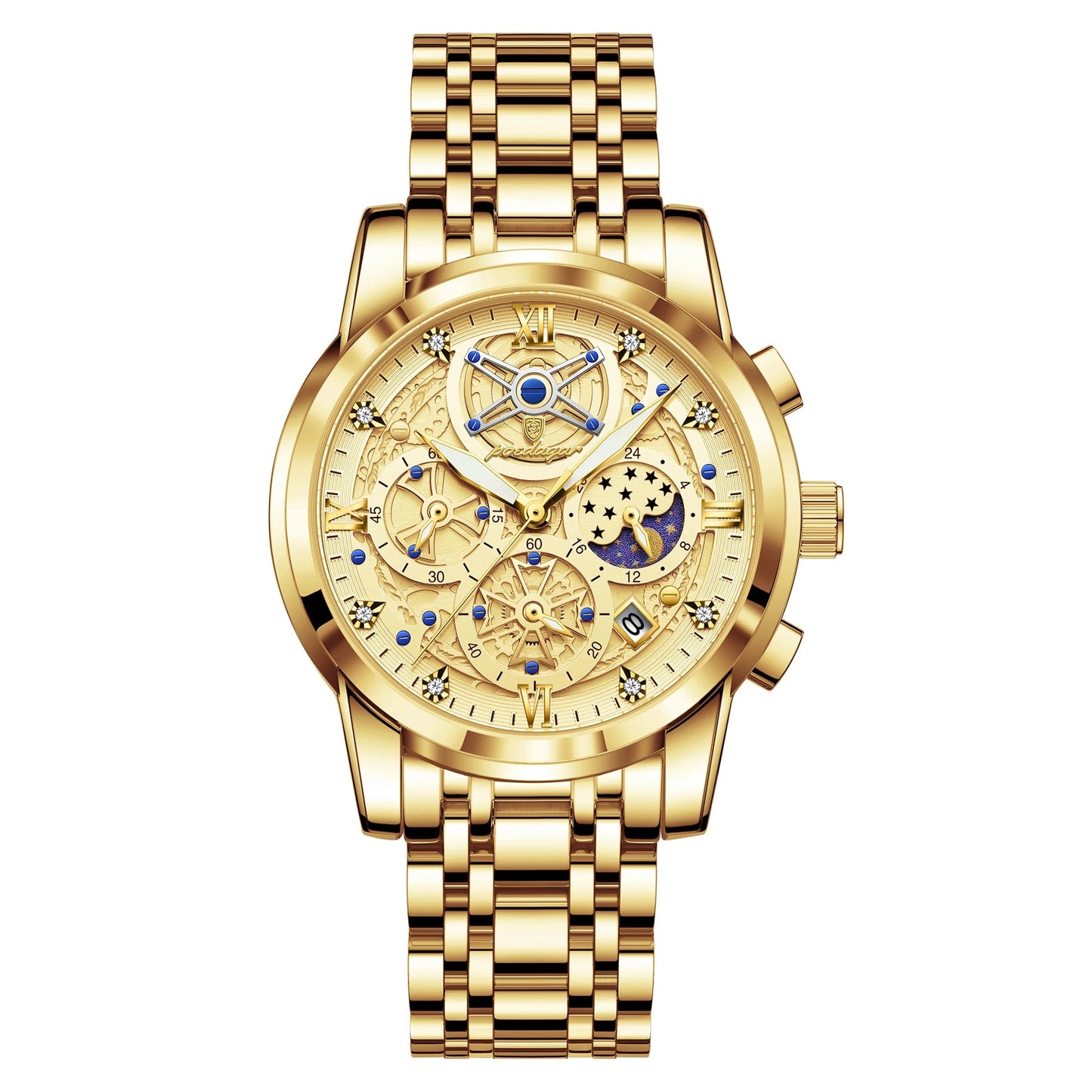 Luxury High Quality Man Watch Waterproof Luminous Chronograph Date Men Watch Stainless Steel Quartz