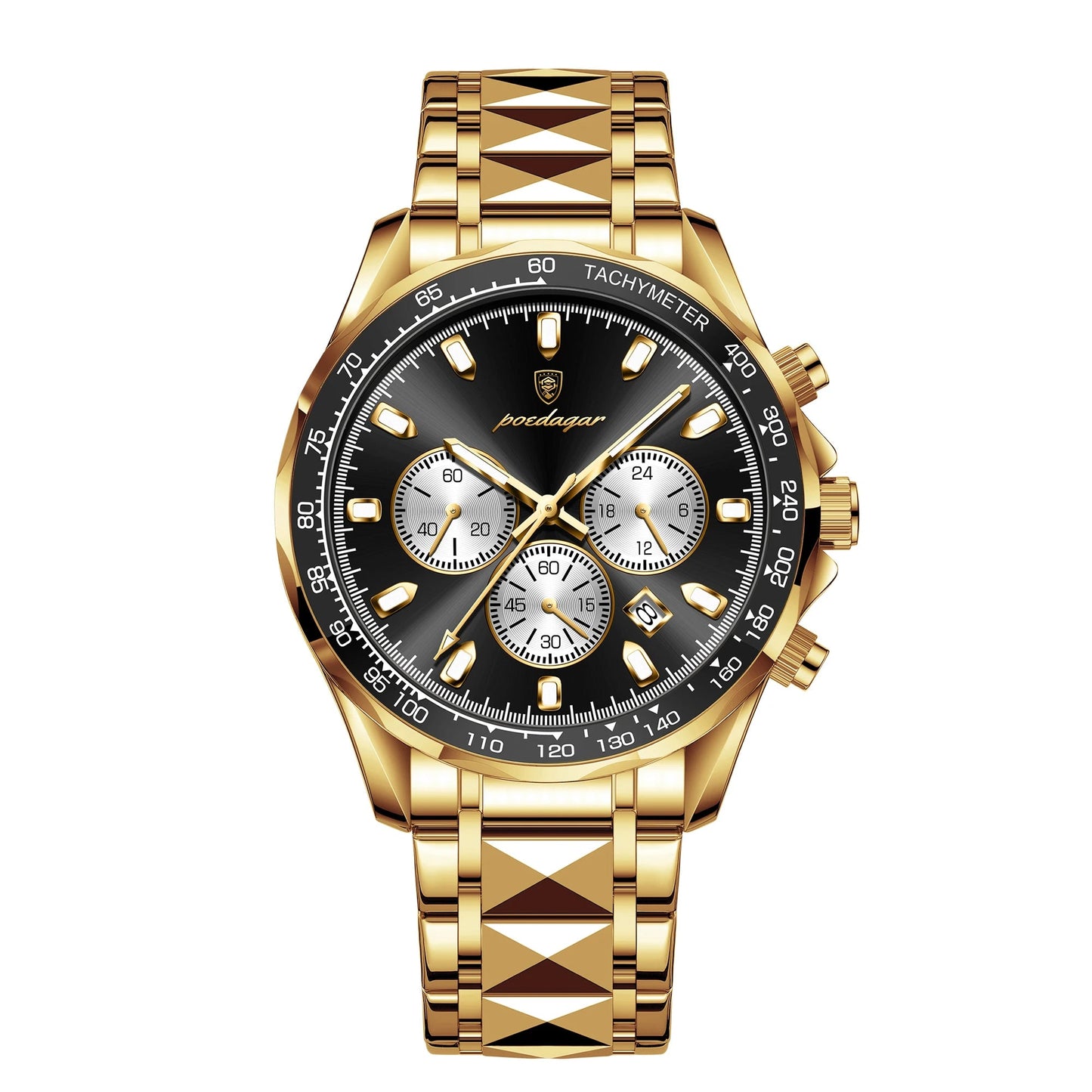 Luxury Man Watch Waterproof Luminous Date Week Men Watch Stainless Steel Quartz
