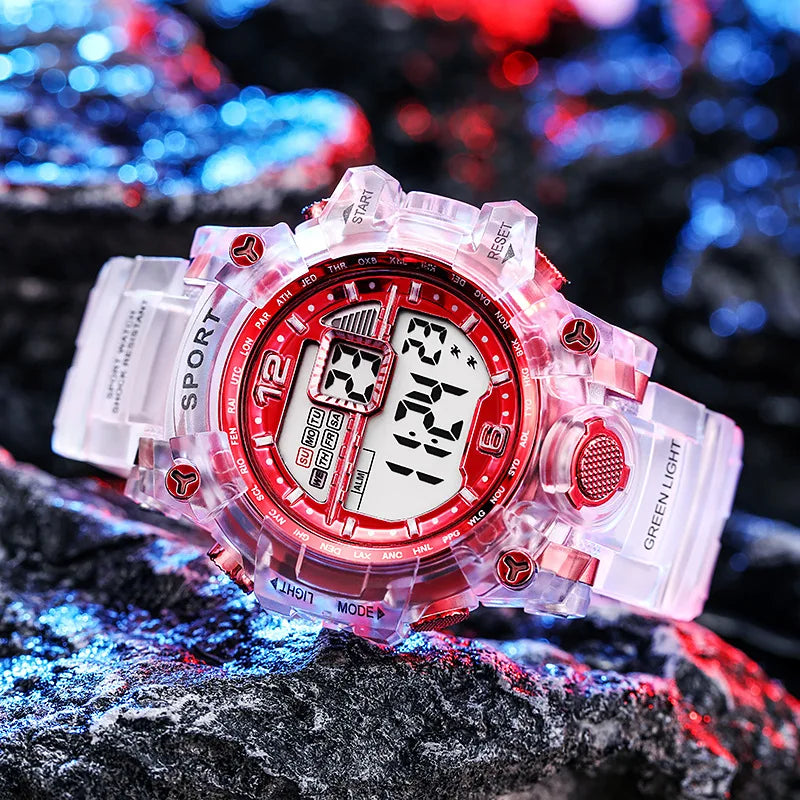Digital Watch for Women Men Luxury Women Sports Watch Transparent Design Student Child Electronic Wristwatch