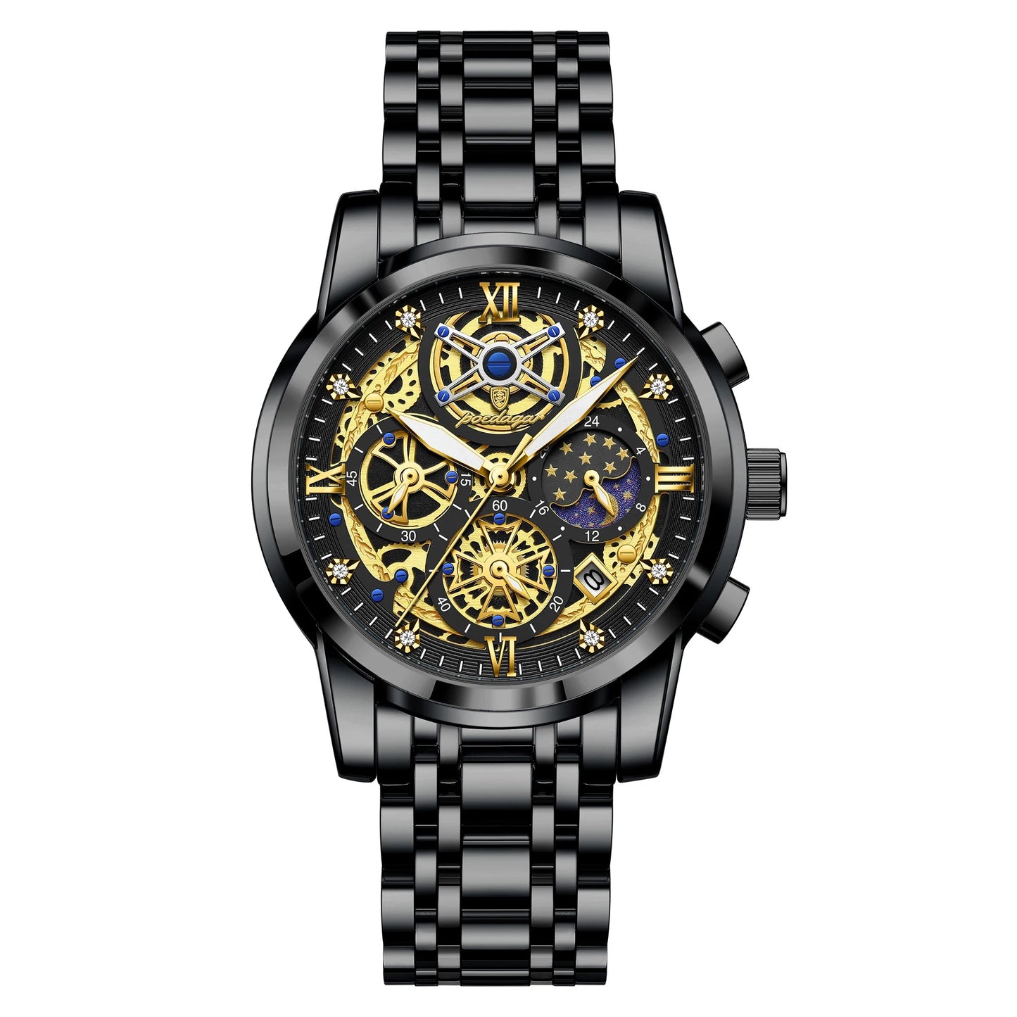 Luxury High Quality Man Watch Waterproof Luminous Chronograph Date Men Watch Stainless Steel Quartz