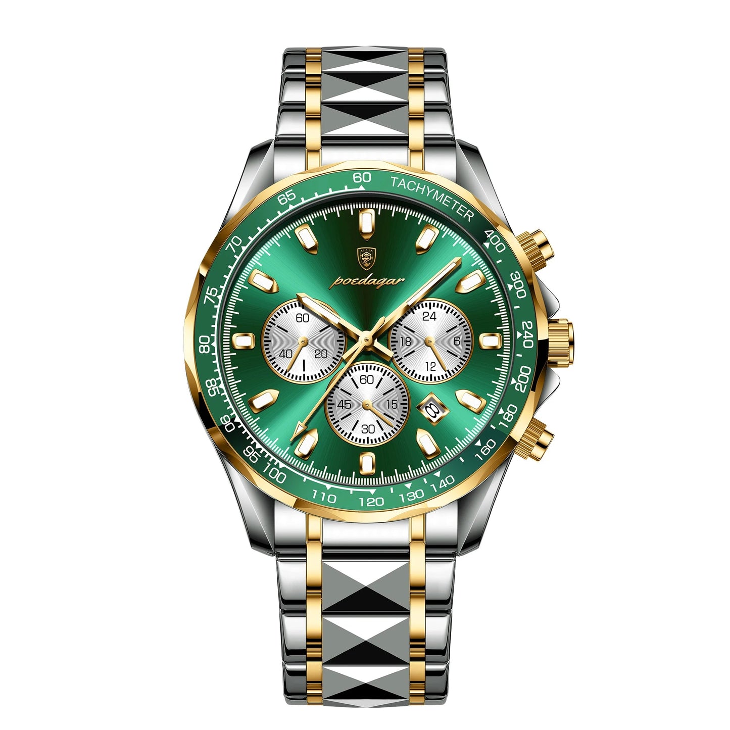 Luxury Man Watch Waterproof Luminous Date Week Men Watch Stainless Steel Quartz