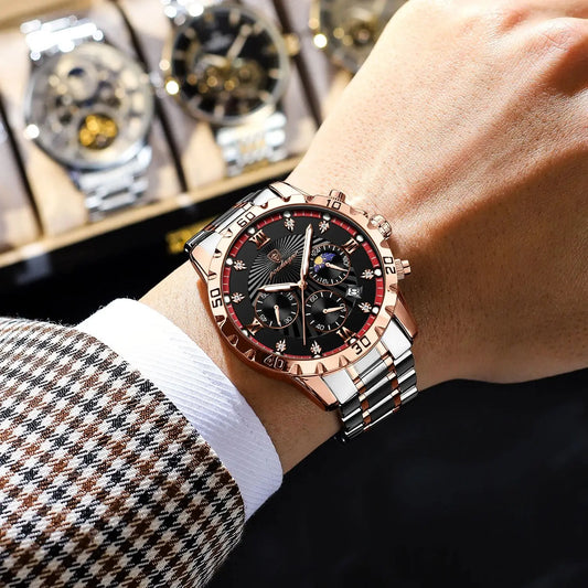 Luxury Military Watch For Men Waterproof Luminous Chronograph Date Man Wristwatch Stainless Steel Quartz Men's Watches