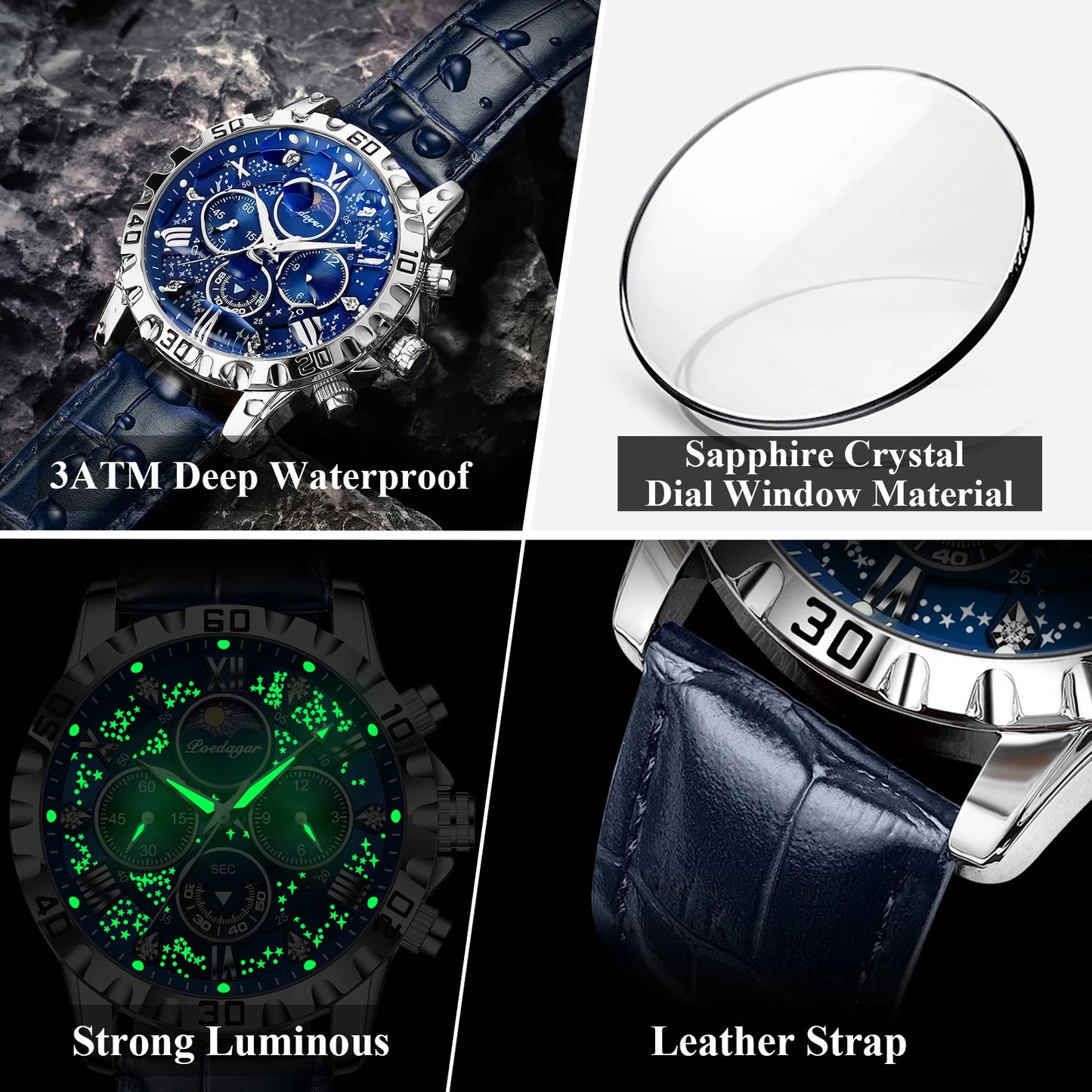 Luxury Man Watch Waterproof Luminous Chronograph Watch For Men