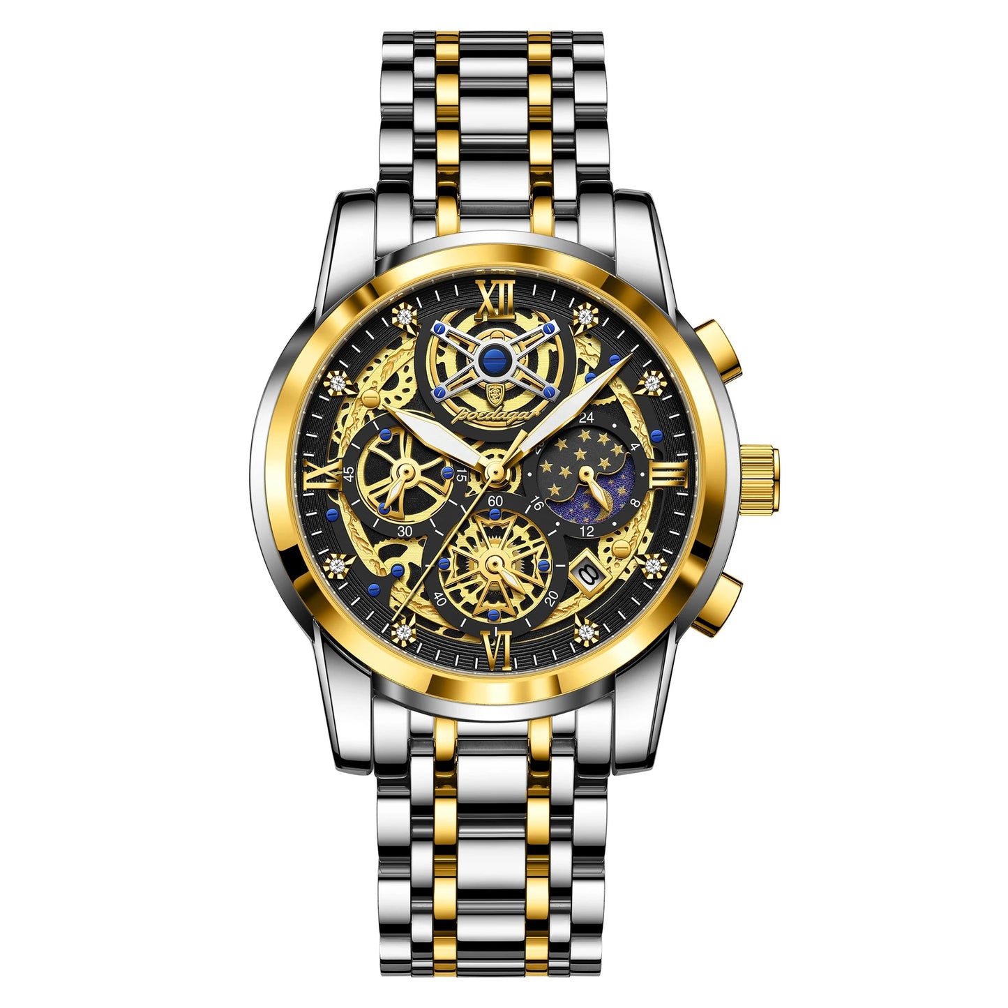 Luxury High Quality Man Watch Waterproof Luminous Chronograph Date Men Watch Stainless Steel Quartz