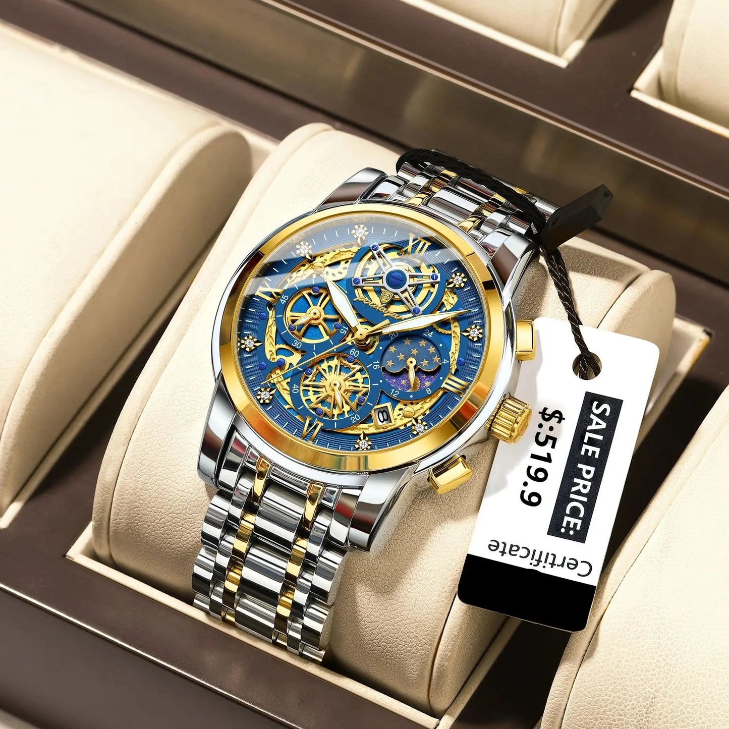 Luxury High Quality Man Watch Waterproof Luminous Chronograph Date Men Watch Stainless Steel Quartz