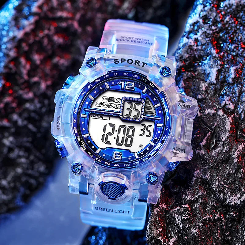Digital Watch for Women Men Luxury Women Sports Watch Transparent Design Student Child Electronic Wristwatch