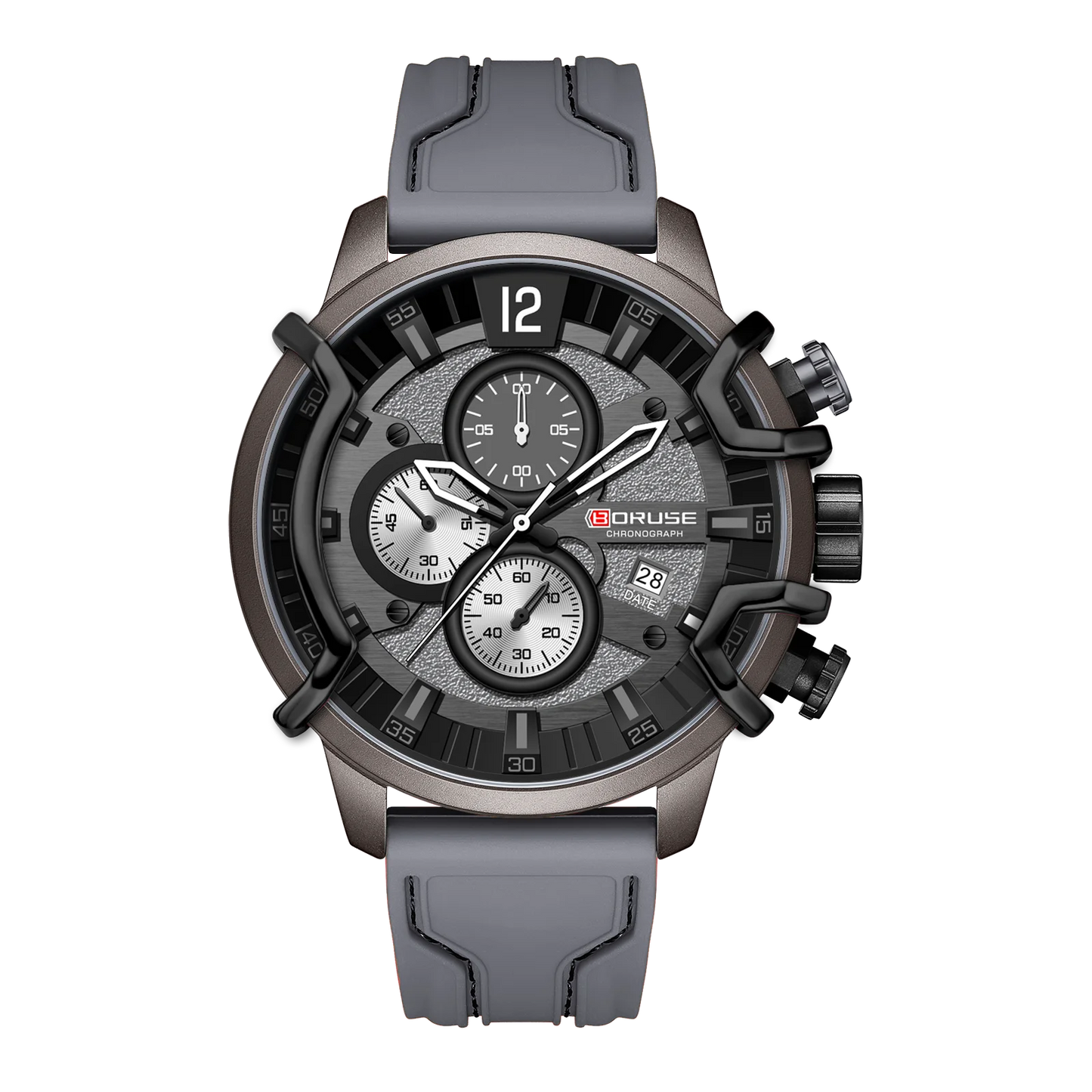 Men Chronograph Men Blue Quartz Watches  Luxury Male Silicone Wrist Business Calendar Waterproof Men's Watch