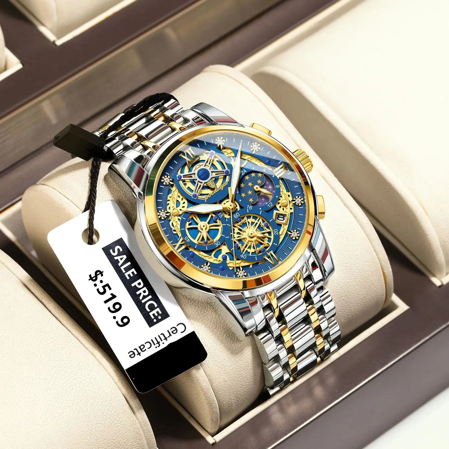 Luxury High Quality Man Watch Waterproof Luminous Chronograph Date Men Watch Stainless Steel Quartz