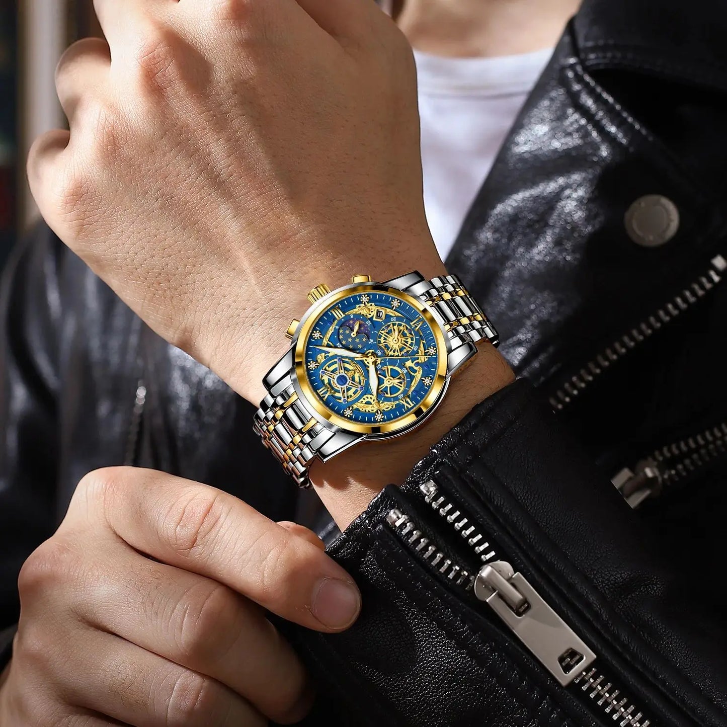 Luxury High Quality Man Watch Waterproof Luminous Chronograph Date Men Watch Stainless Steel Quartz
