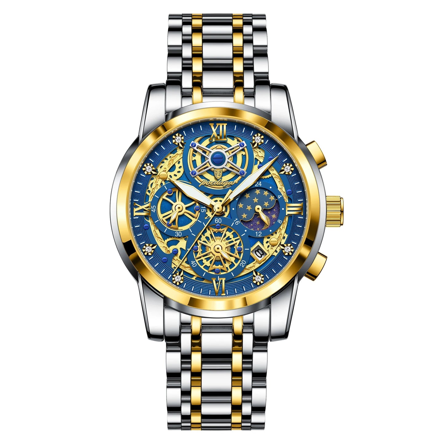 Luxury High Quality Man Watch Waterproof Luminous Chronograph Date Men Watch Stainless Steel Quartz