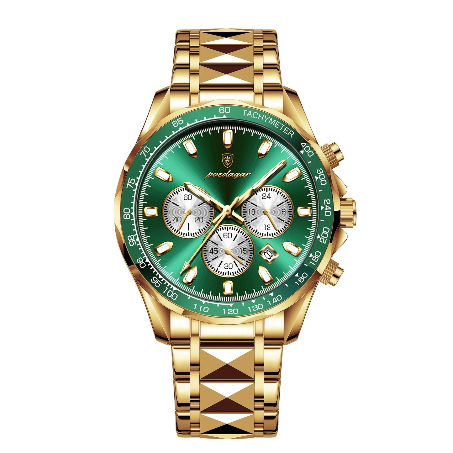 Luxury Man Watch Waterproof Luminous Date Week Men Watch Stainless Steel Quartz